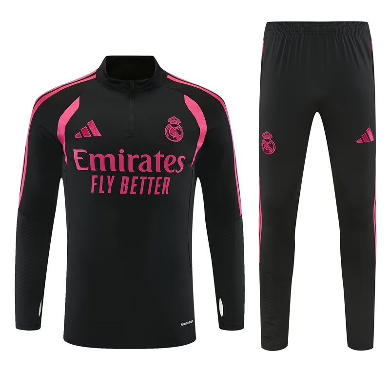 AAA Quality Real Madrid 26/27 Tracksuit - Black/Pink